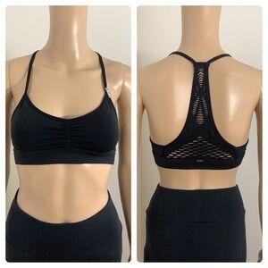 New Victoria's Secret Pink Caged Racerback Black Bra Size XS